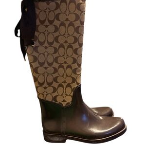 Coach Black and Tan Winter Boots